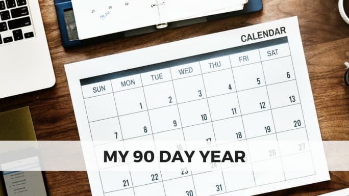 A calendar with 90 days written on it