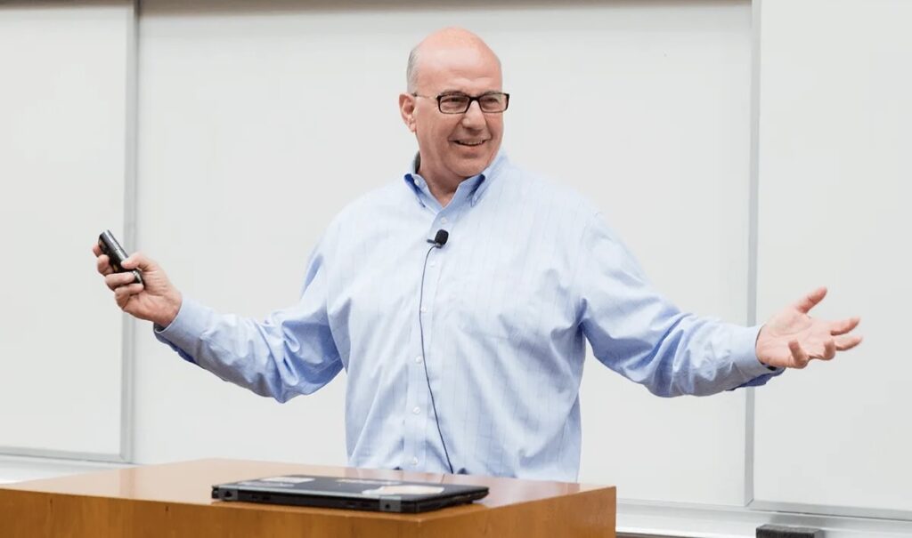 Jeff Hoffman speaking at the podium